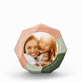 色調ストライプパーソナライズされた フォトブロック (正面)