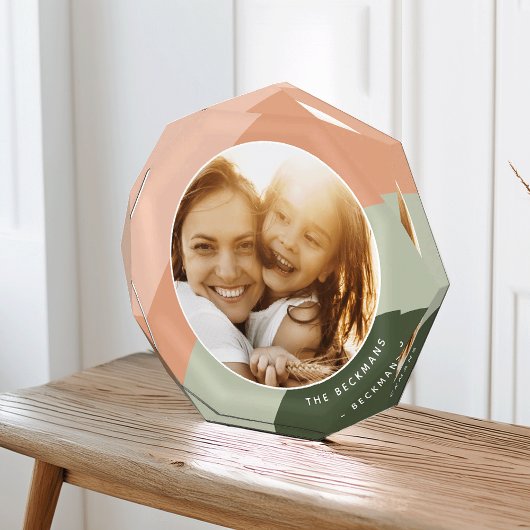 色調ストライプパーソナライズされた フォトブロック