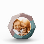 色調ストライプパーソナライズされた フォトブロック (正面)