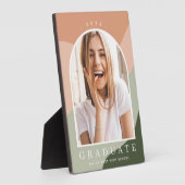 色調ストライプ卒業記念撮影 フォトプラーク (側面)