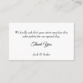 色調整された結婚式招待状挿入カード エンクロージャーカード (裏面)