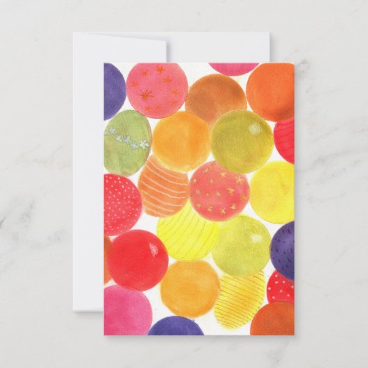 色輝く抽象芸術風船 サンキューカード (正面)