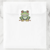 色鉛筆で描いたカエル スクエアシール (バッグ)