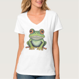 色鉛筆で描いたカエル Tシャツ