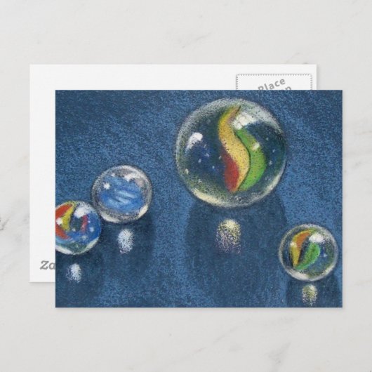 色鉛筆のビー玉 ポストカード (正面/裏面)