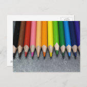 色鉛筆の列。 ポストカード (正面/裏面)