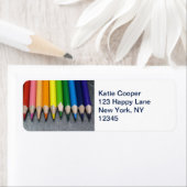 色鉛筆の列。 ラベル (インサイチュ)