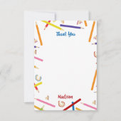 色鉛筆の模様 子供 カスタム名 サンキューカード (正面)