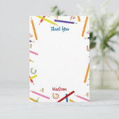 色鉛筆の模様 子供 カスタム名 サンキューカード (スタンド正面)