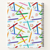 色鉛筆の模様 学校の先生 生徒 ノートブック (裏面)