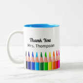 色鉛筆を作成先生ありがとう ツートーンマグカップ (左)