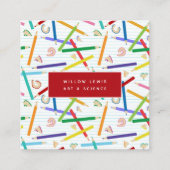 色鉛筆アートスクール先生指導 スクエア名刺 (正面)