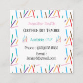 色鉛筆アートホワイトスクエアビジネスカード スクエア名刺 (裏面)