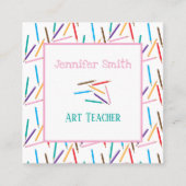 色鉛筆アートホワイトスクエアビジネスカード スクエア名刺 (正面)