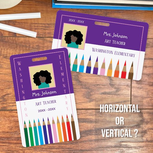 色鉛筆アート先生フォトIDバッジ バッジ