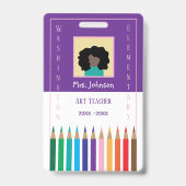 色鉛筆アート先生フォトIDバッジ バッジ (表面)