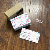 色鉛筆アート先生ホワイトビジネスカード 名刺