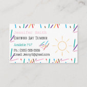 色鉛筆アート先生ホワイトビジネスカード 名刺 (裏面)