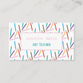 色鉛筆アート先生ホワイトビジネスカード 名刺 (正面)