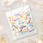 色鉛筆キッズアートバースデーパーティー フェイバーバッグ (クリップ留めされた状態)