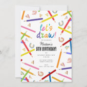 色鉛筆キッズアートバースデーパーティー 招待状 (正面)