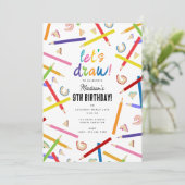色鉛筆キッズアートバースデーパーティー 招待状 (スタンド正面)