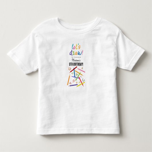 色鉛筆キッズアート子供の誕生日パーティー トドラーTシャツ (正面)