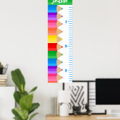 色鉛筆キッズ成長チャート ポスター (ホームオフィス)