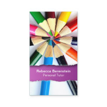 色鉛筆チューター取り付け暗い赤紫色名刺