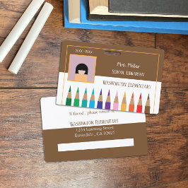 色鉛筆ドードルスクールライブラリアンブラウンバッジ バッジ