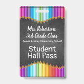 色鉛筆バスルーム/ホールパスバッジ バッジ (裏面)