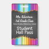 色鉛筆バスルーム/ホールパスバッジ バッジ (表面)