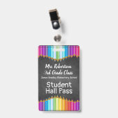色鉛筆バスルーム/ホールパスバッジ バッジ (クリップ付き表面)