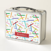 色鉛筆パターンキッズスクール メタルランチボックス (裏面)