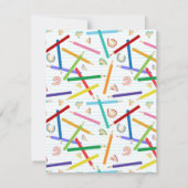 色鉛筆パターンキッズ名前をカスタムする ノートカード (裏面)