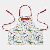 色鉛筆パターンキッズ エプロン (正面)