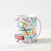 色鉛筆パターン先生鑑賞ギフト コーヒーマグカップ (正面右)
