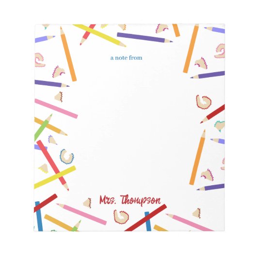 色鉛筆パターン先生鑑賞ギフト ノートパッド (正面)