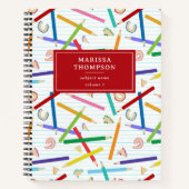 色鉛筆パターン学校先生生 ノートブック (正面)