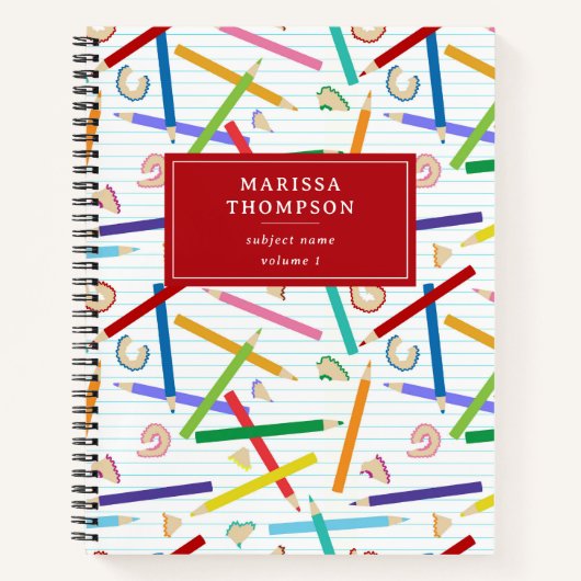 色鉛筆パターン学校先生生 ノートブック (正面)