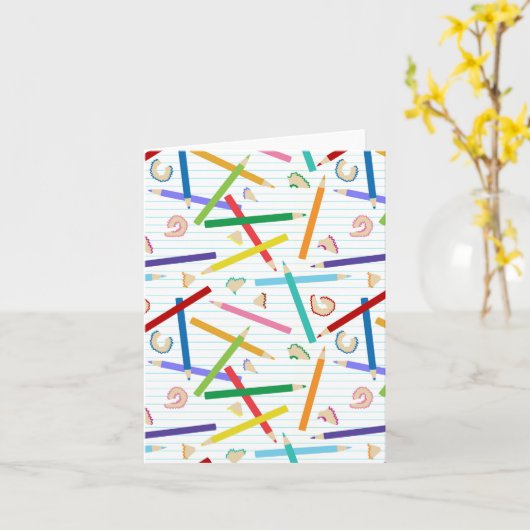 色鉛筆パターン カード (黄色い花)