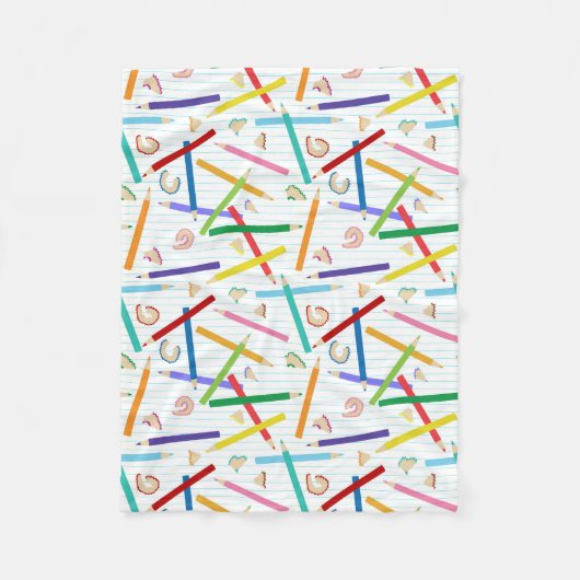 色鉛筆パターン フリースブランケット (正面)