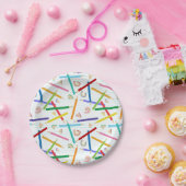 色鉛筆パターン ペーパープレート (パーティー)