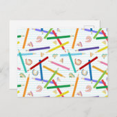 色鉛筆パターン ポストカード (正面/裏面)
