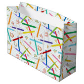 色鉛筆パターン ラージペーパーバッグ (裏面アングル)