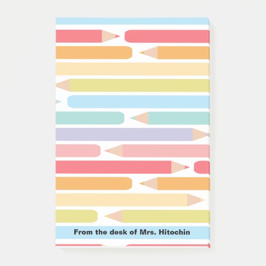 色鉛筆パーソナライズされた先生 ポストイット (正面)