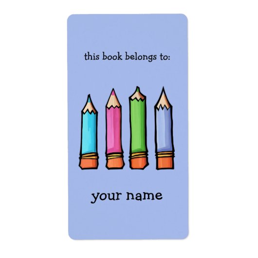 色鉛筆ラベンダー蔵書票 ラベル (正面)