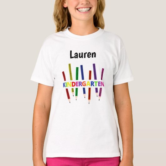 色鉛筆幼稚園女子Tシャツ Tシャツ (正面)