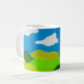 色鉛筆抽象的な風景青空 コーヒーマグカップ (正面左)