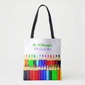 色鉛筆新学期カスタム先生名 トートバッグ (正面)